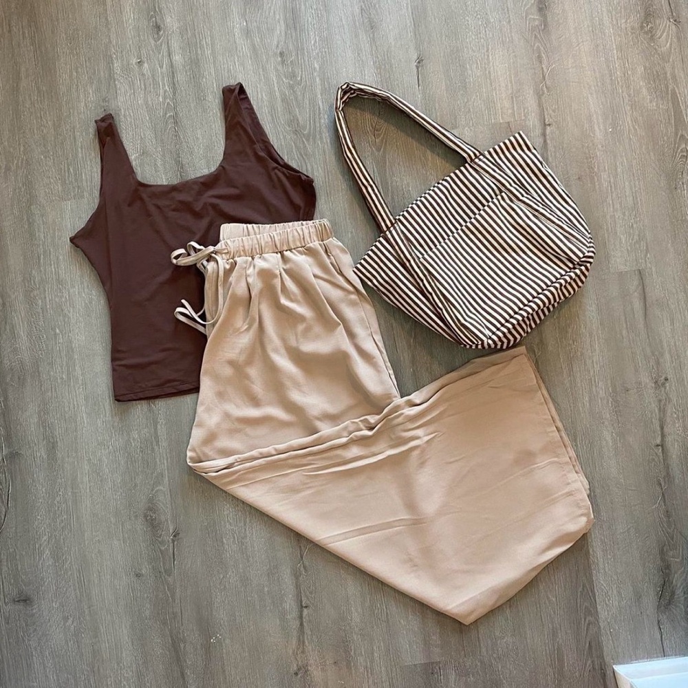 Cider Beige Wide Leg Pants